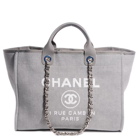 grey chanel bag price|Chanel canvas tote bag.